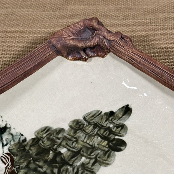 Ellen Evans Terrafirma Square Dish NY‎ Sculpted Pottery 9" Grapes VTG 1999 RARE - Picture 10 of 12